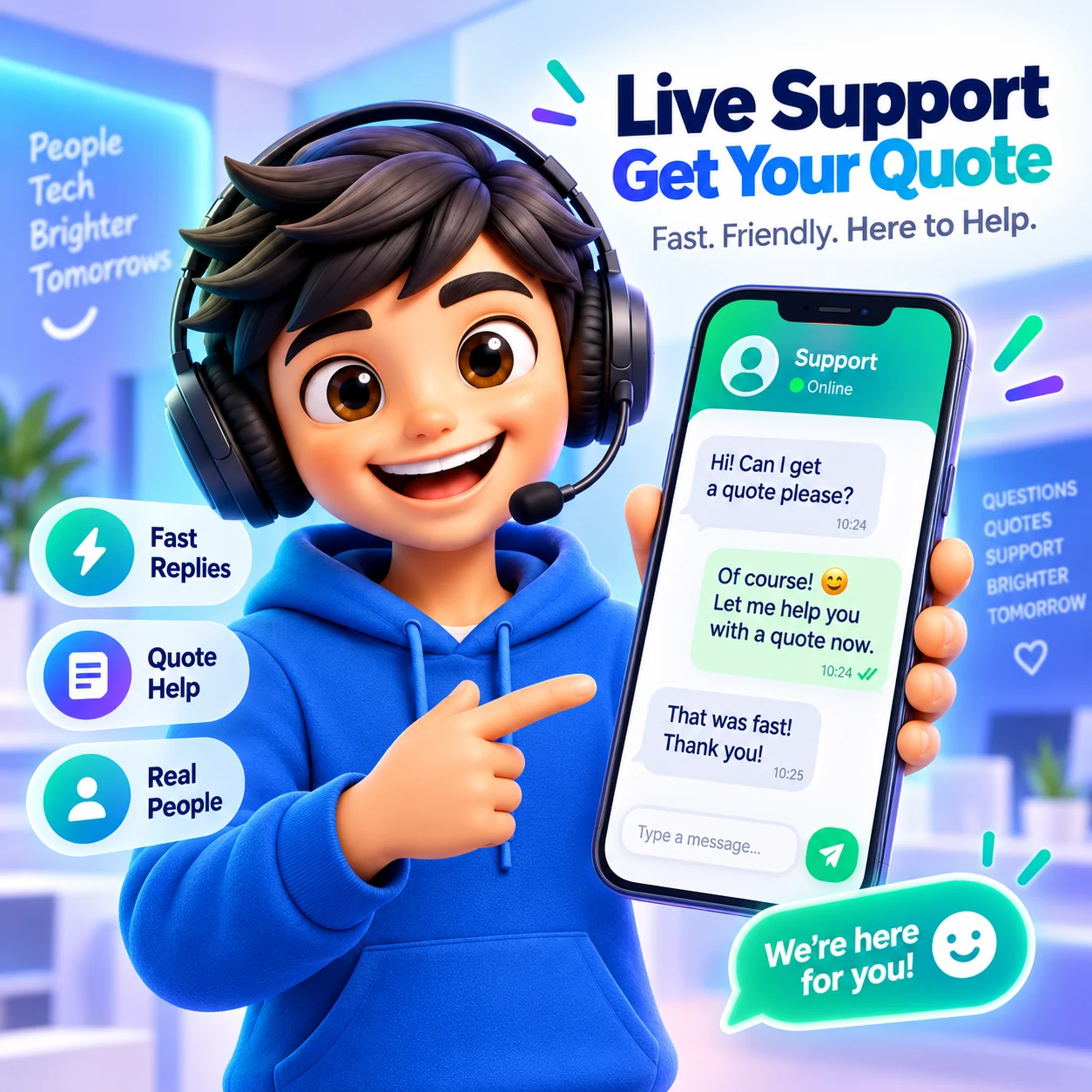 Sell My Phones live support helping with a phone quote
