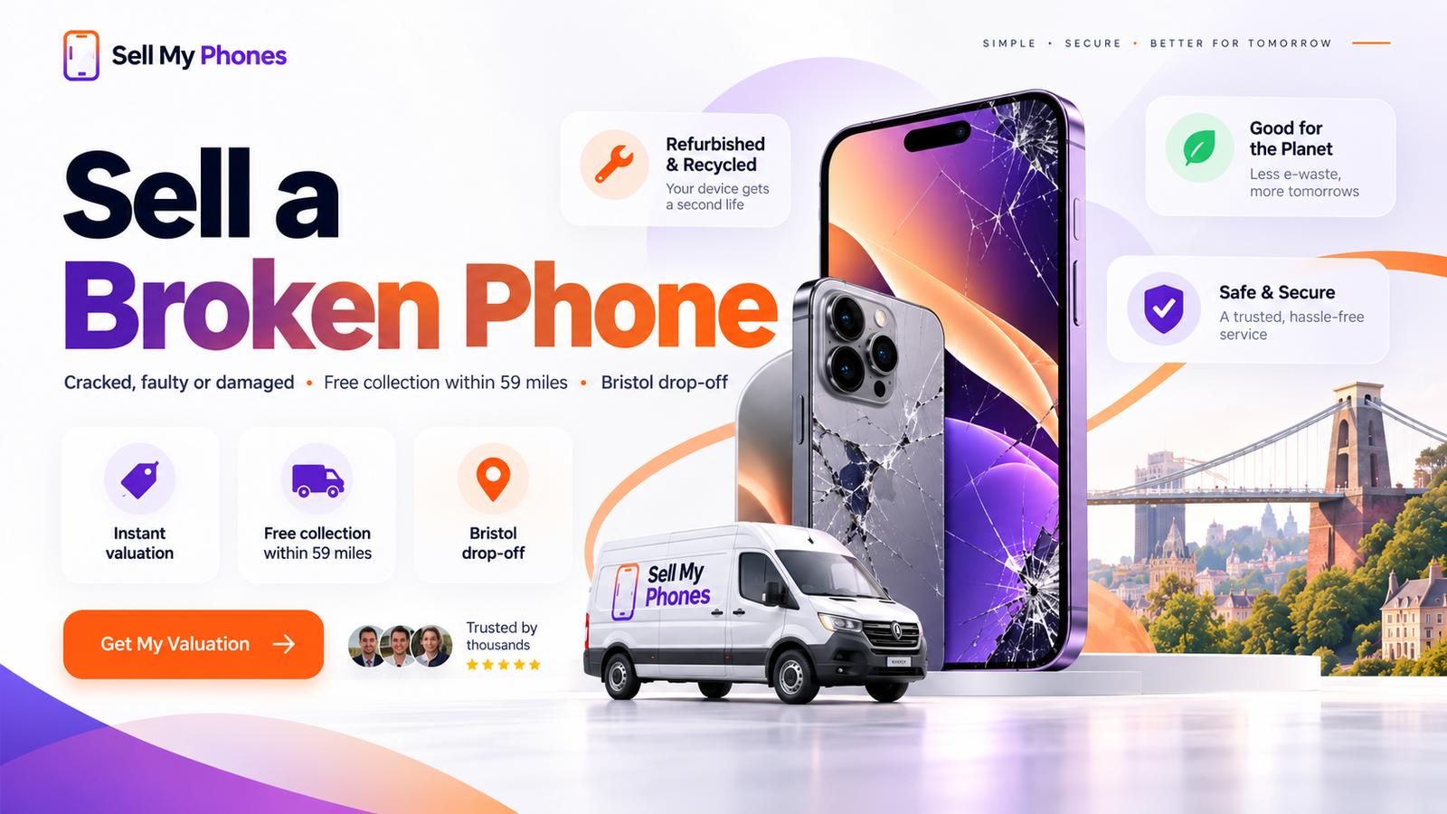Sell a cracked faulty or damaged phone for cash with Bristol collection